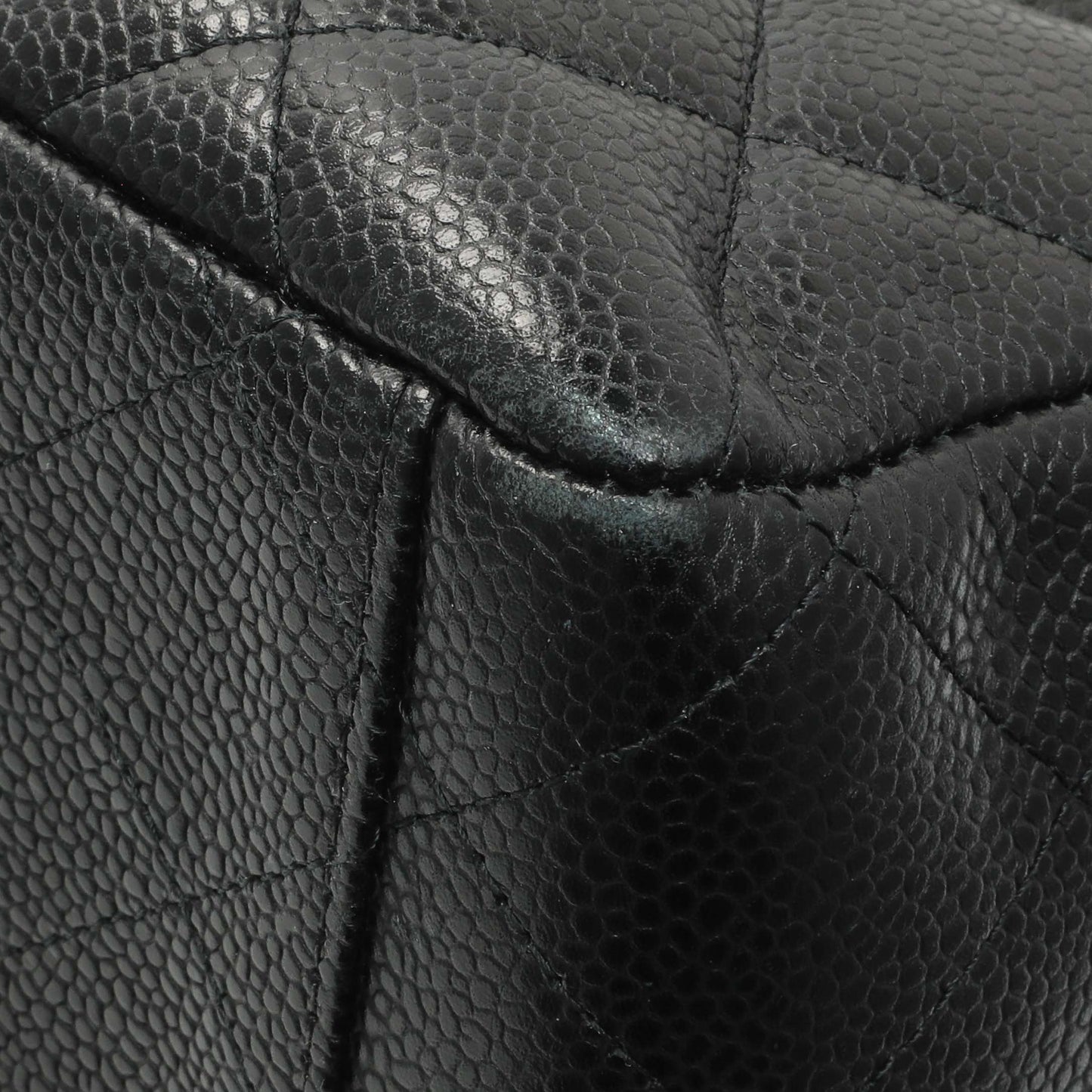 Exclusive Chanel Black Quilted Caviar Maxi Single Flap — Alternate View 7