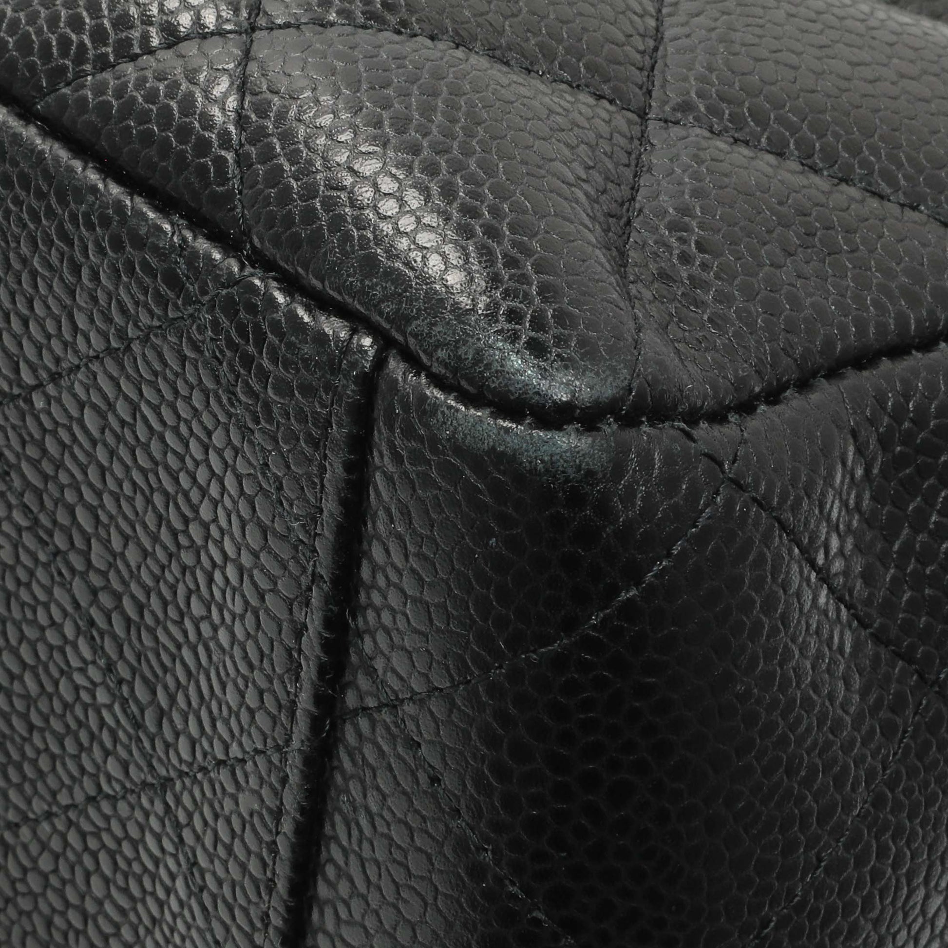 Exclusive Chanel Black Quilted Caviar Maxi Single Flap — Alternate View 7