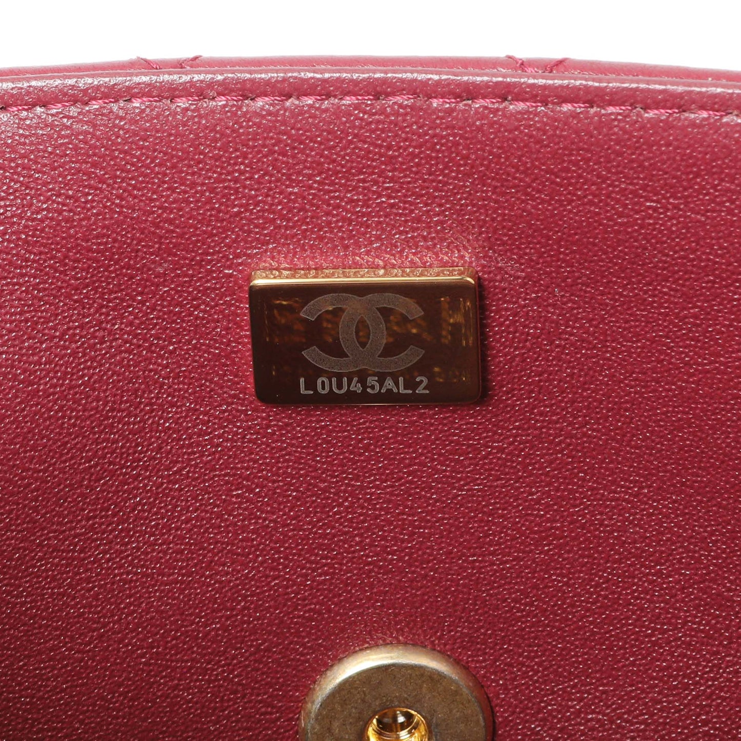 Exclusive Chanel Burgundy Lambskin Quilted Mini Top Handle Rectangular Flap — Lifestyle View