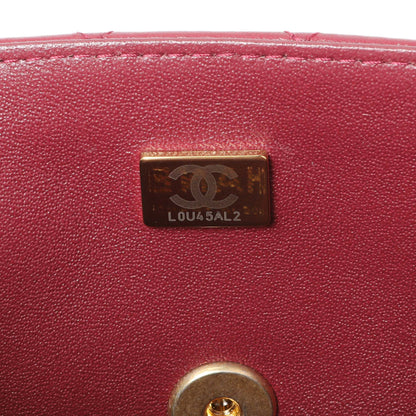 Exclusive Chanel Burgundy Lambskin Quilted Mini Top Handle Rectangular Flap — Lifestyle View