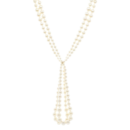 Exclusive Chanel Pearl Double Strand Necklace — Front View