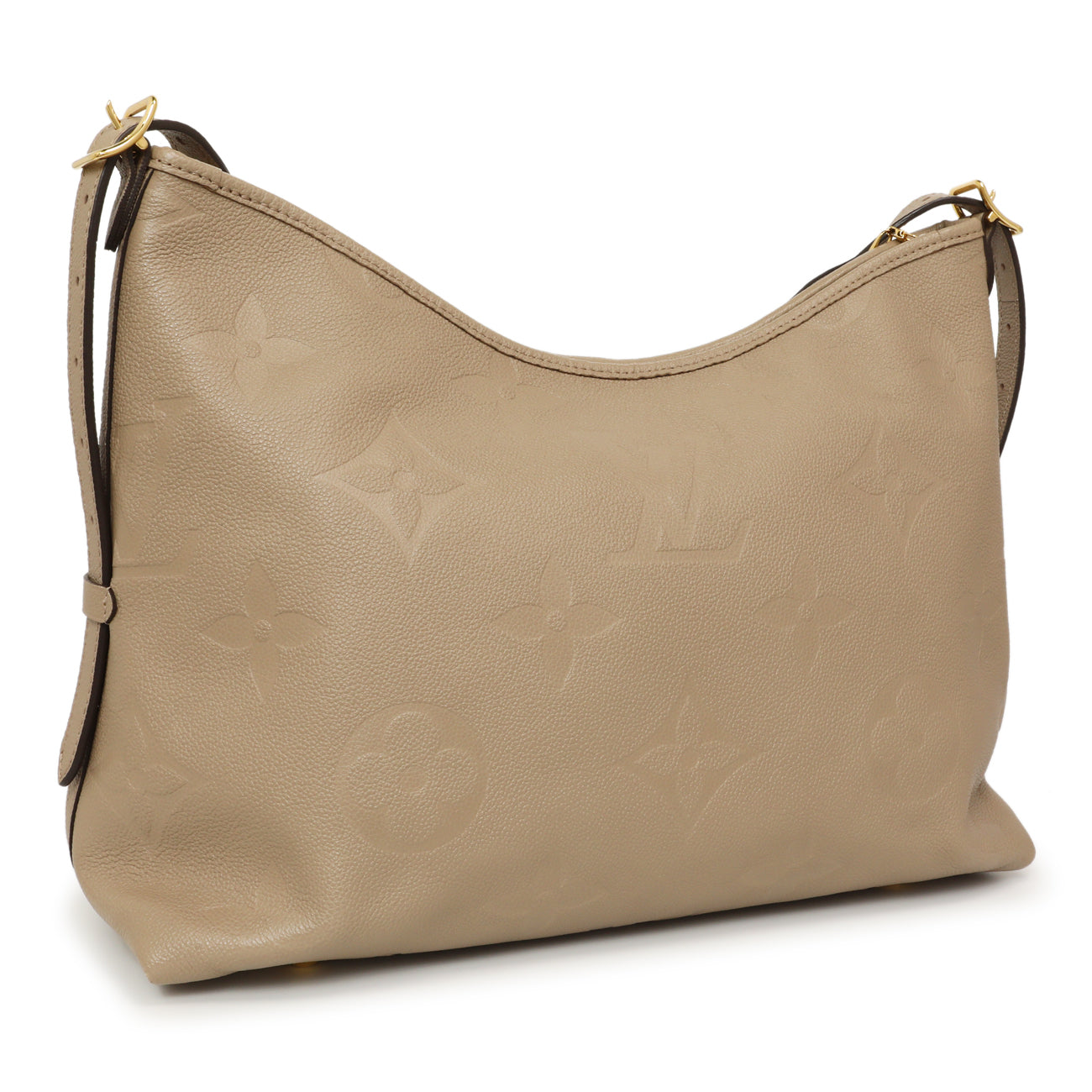 Exclusive Louis Vuitton Tourterelle Empreinte Monogram Giant Carryall MM — Back View
