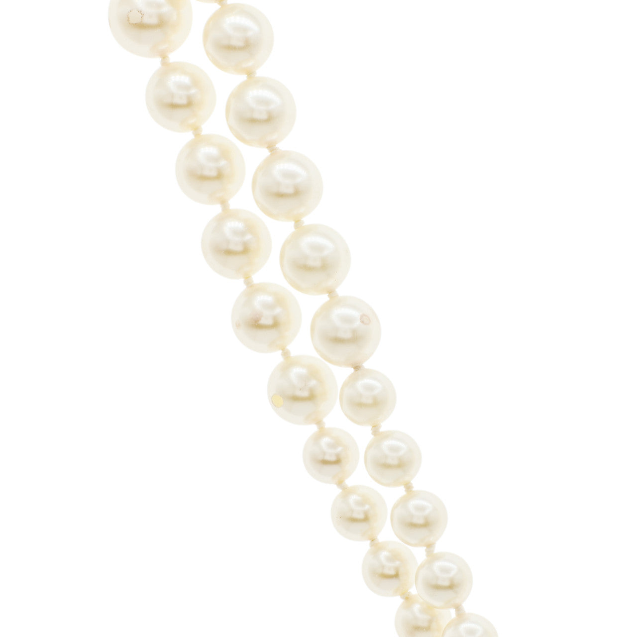 Exclusive Chanel Pearl Double Strand Necklace — Top View