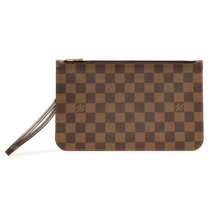 Exclusive Louis Vuitton Damier Ebene Neverfull Pochette MM GM — Front View