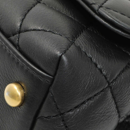 Exclusive Chanel Black Quilted Goatskin Extra Mini Coco Handle Flap — Detail View