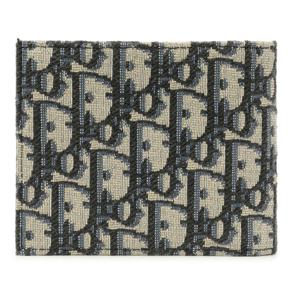 Exclusive Christian Dior Blue Oblique Bifold Wallet — Side View