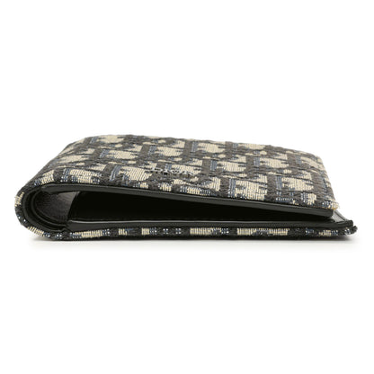 Exclusive Christian Dior Blue Oblique Bifold Wallet — Back View