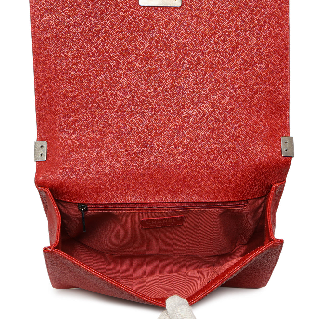 Exclusive Chanel Red Quilted Caviar New Medium Boy Bag — Alternate View 8