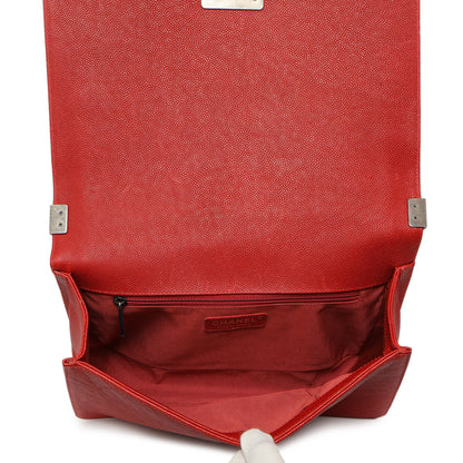 Exclusive Chanel Red Quilted Caviar New Medium Boy Bag — Alternate View 8