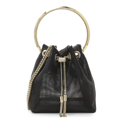 Exclusive Jimmy Choo Black Mesh Bon Bon Bag — Front View