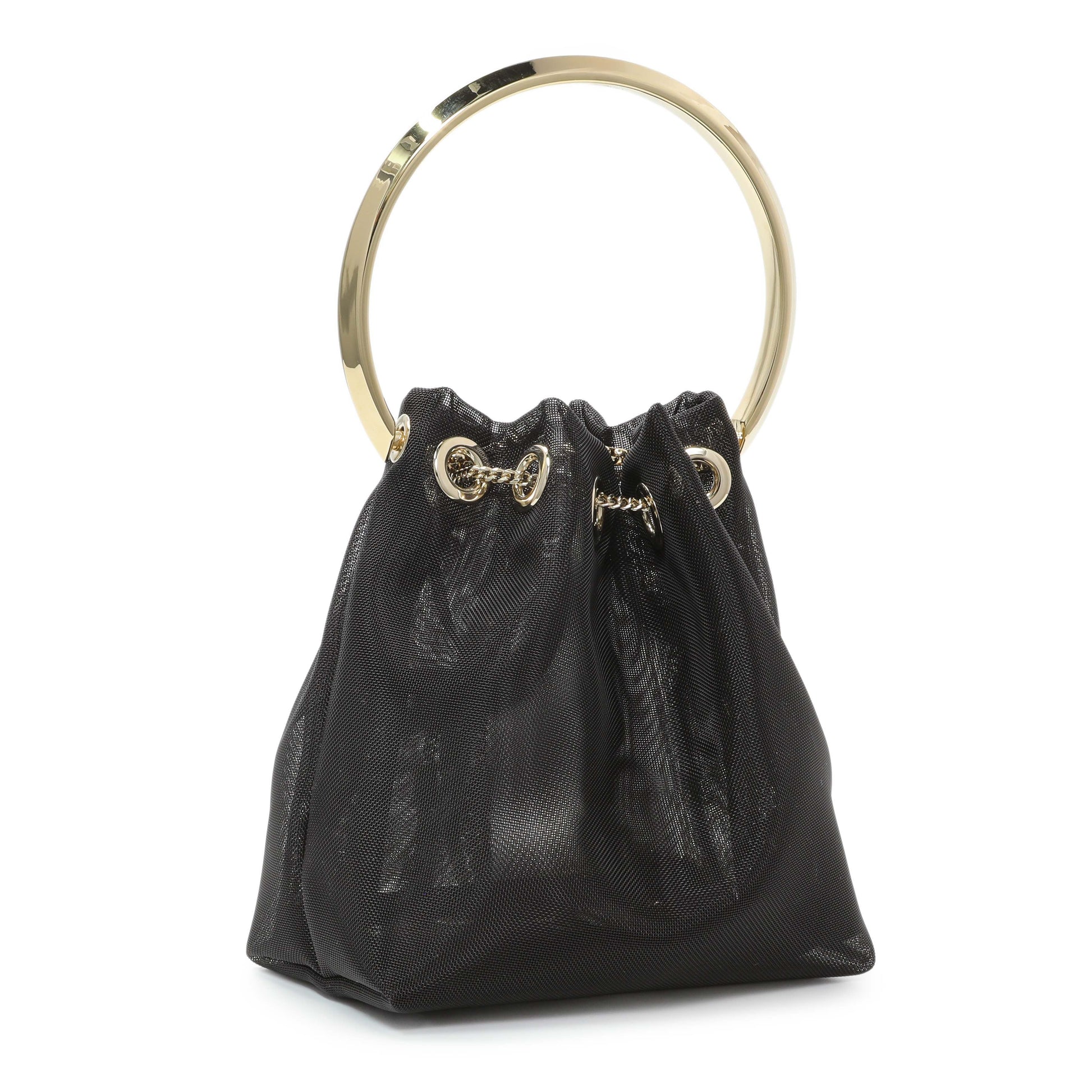 Exclusive Jimmy Choo Black Mesh Bon Bon Bag — Side View