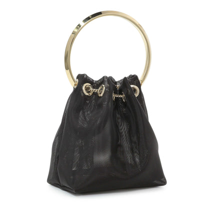 Exclusive Jimmy Choo Black Mesh Bon Bon Bag — Side View