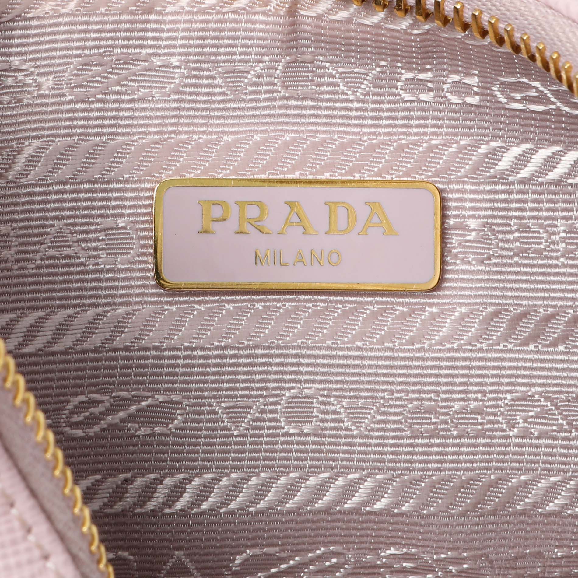 Exclusive Prada Pink Saffiano Re-Edition 2005 Shoulder Bag — Detail View
