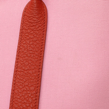 Exclusive Hermes Rose Sakura Rouge Duchesse Toile Militaire Vache Country Garden Party 30 TPM — Top View