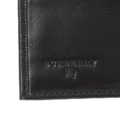 Exclusive Burberry Black Embossed Check Leather Bifold Wallet — Detail View