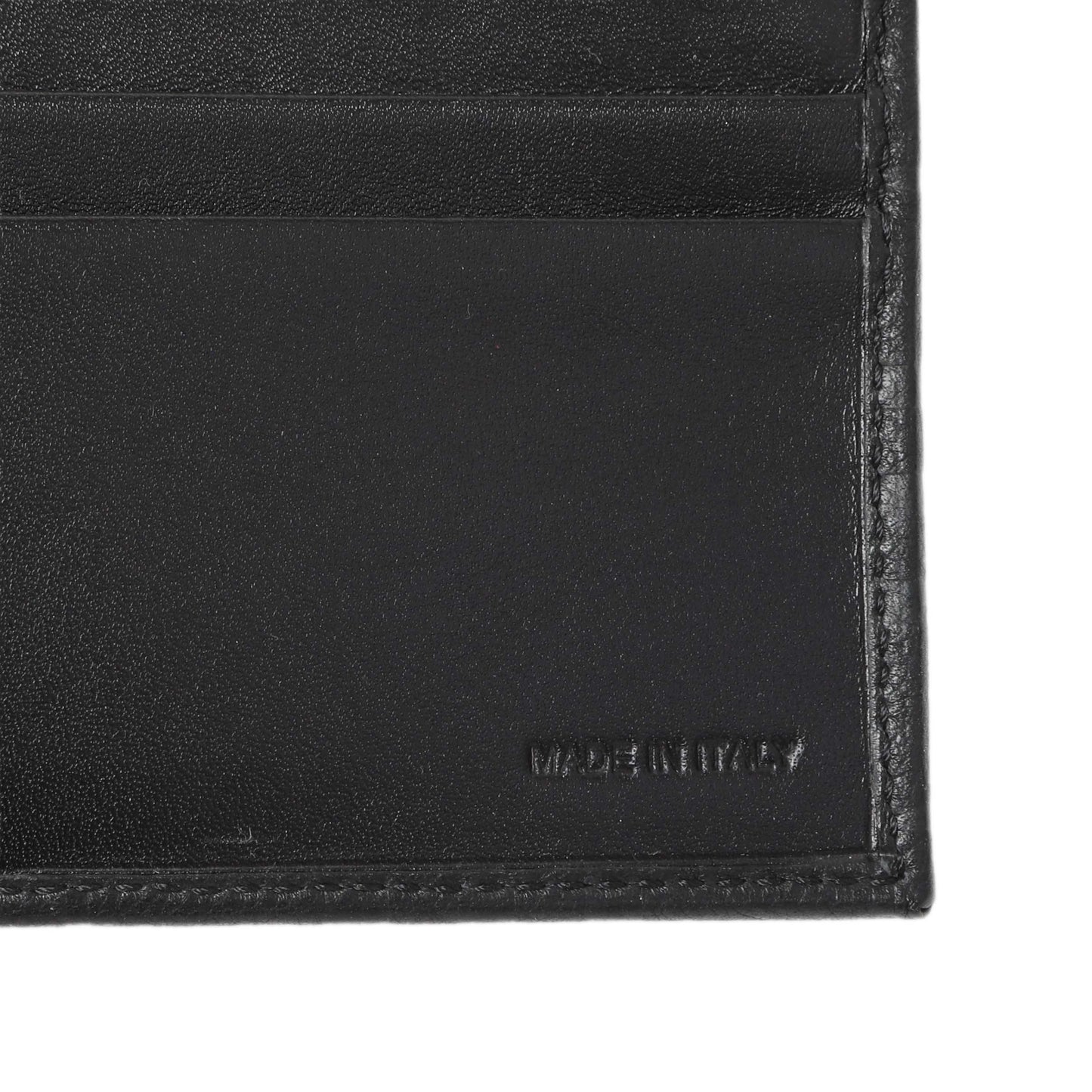Exclusive Burberry Black Embossed Check Leather Bifold Wallet — Lifestyle View