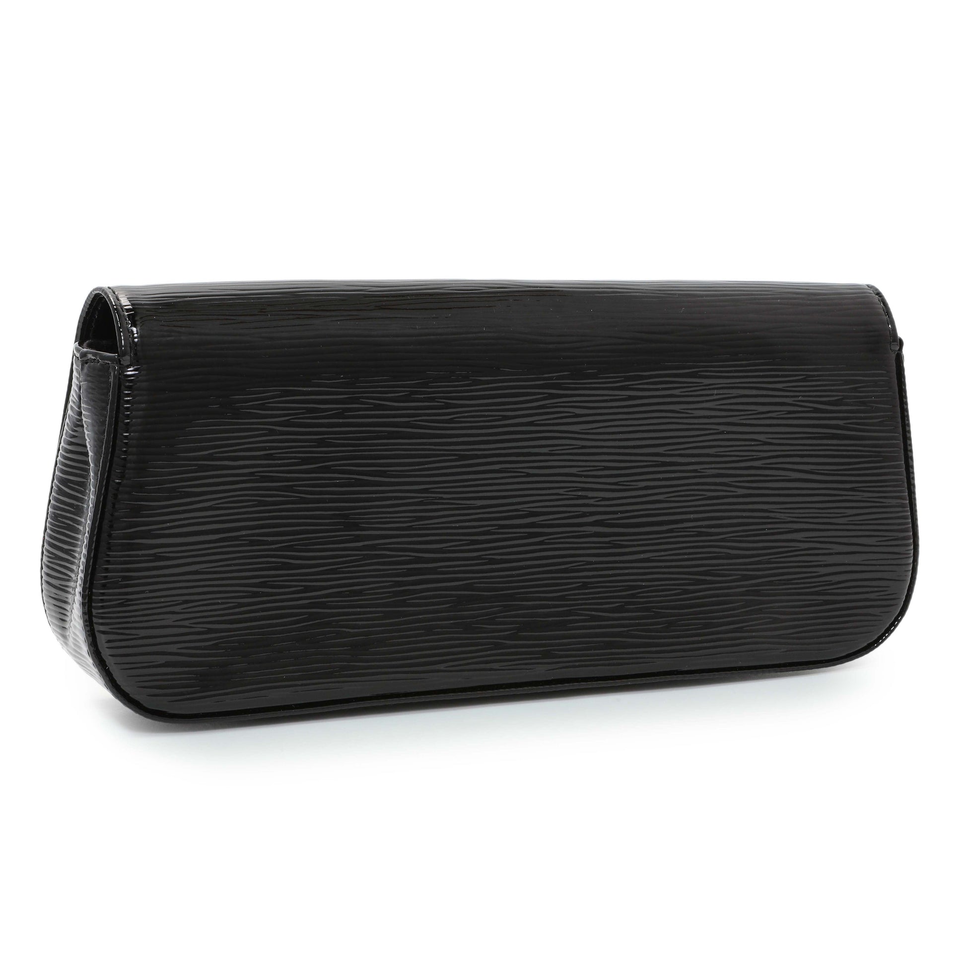 Exclusive Louis Vuitton Black Electric Epi Sobe Clutch — Side View