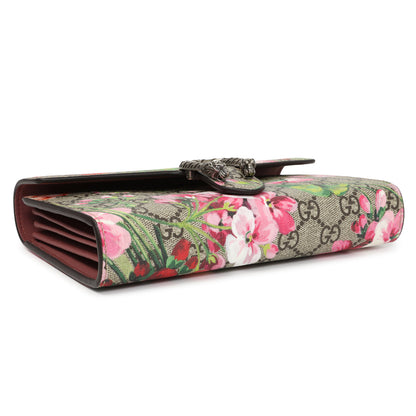 Exclusive Gucci GG Supreme Monogram Blooms Mini Dionysus Chain Wallet — Back View