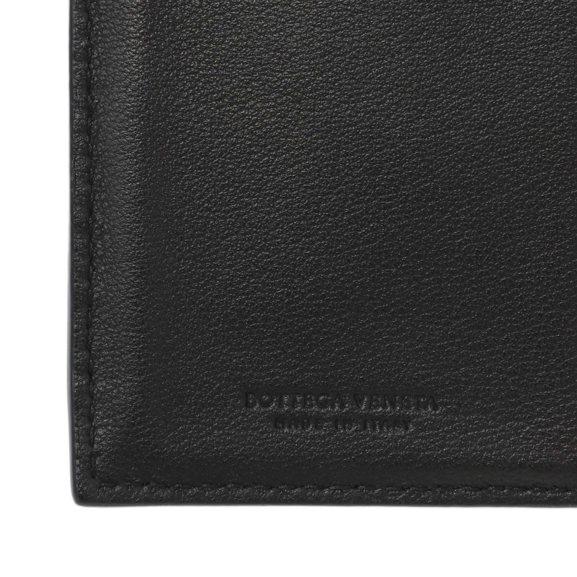 Exclusive Bottega Veneta Black Intrecciato Bi-Fold Compact Wallet — Alternate View 7