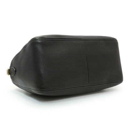 Exclusive Prada Black Vitello Phenix Boston Bag — Back View
