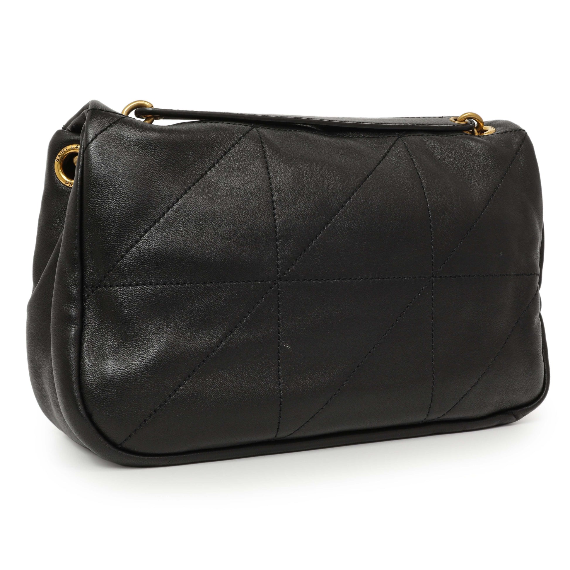 Exclusive Saint Laurent Black Lambskin Matelasse Monogram Small Jamie 4.3 — Side View