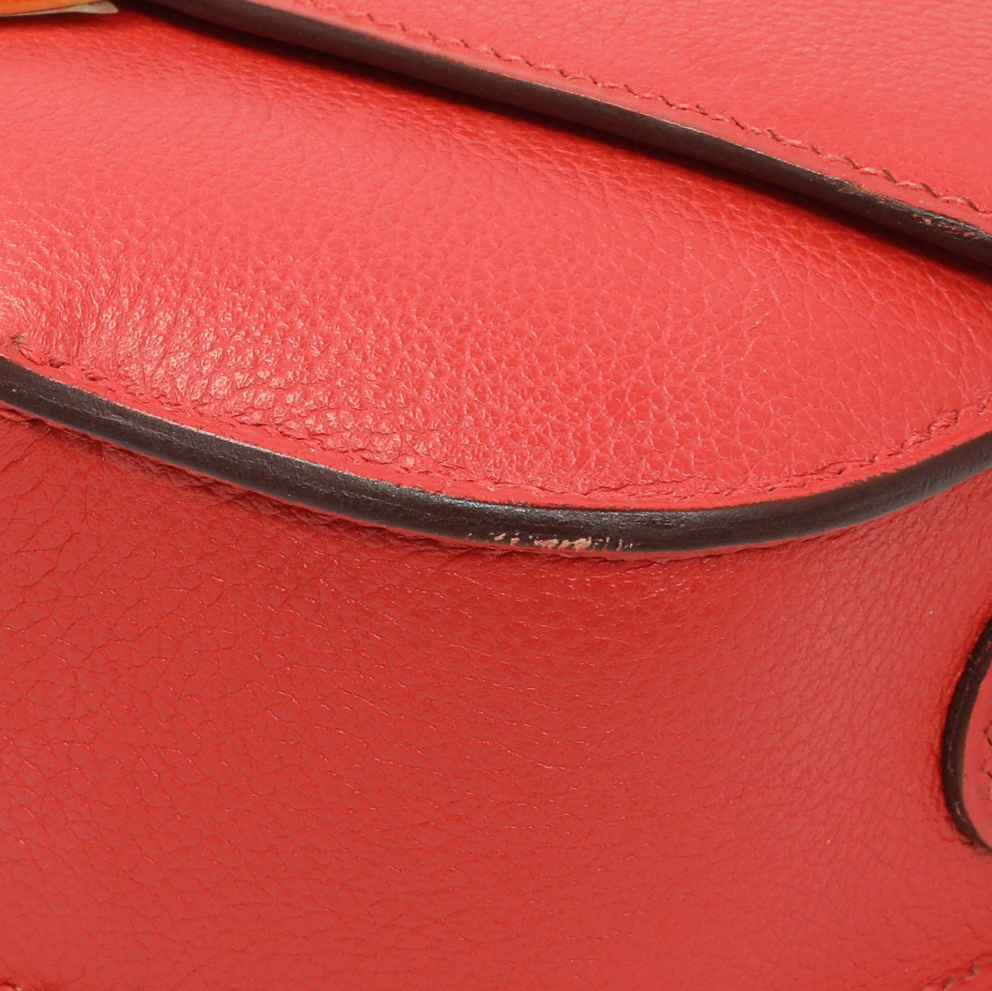 Exclusive Hermes Rouge Tomate Evercolor Cherche Midi 18 — Detail View