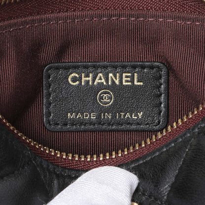 Exclusive Chanel Black Lambskin Quilted Small Cosmetic Case — Detail View