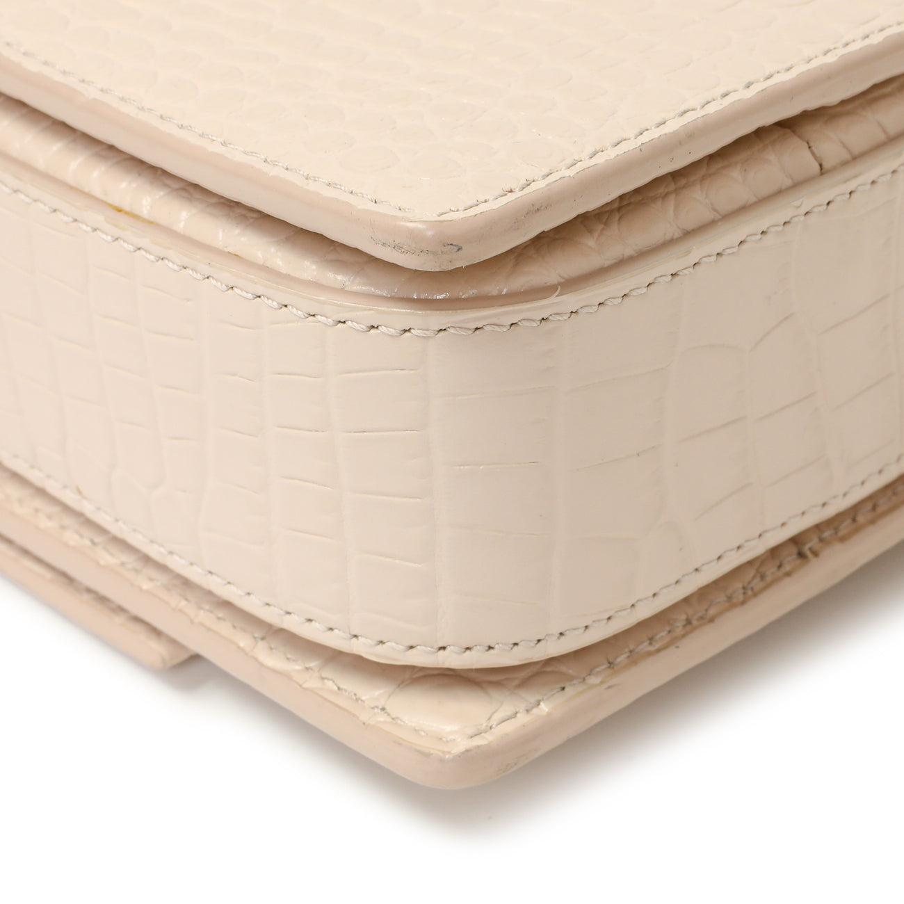Exclusive Saint Laurent Light Pink Crocodile Embossed Calfskin Medium Bellechasse — Alternate View 7
