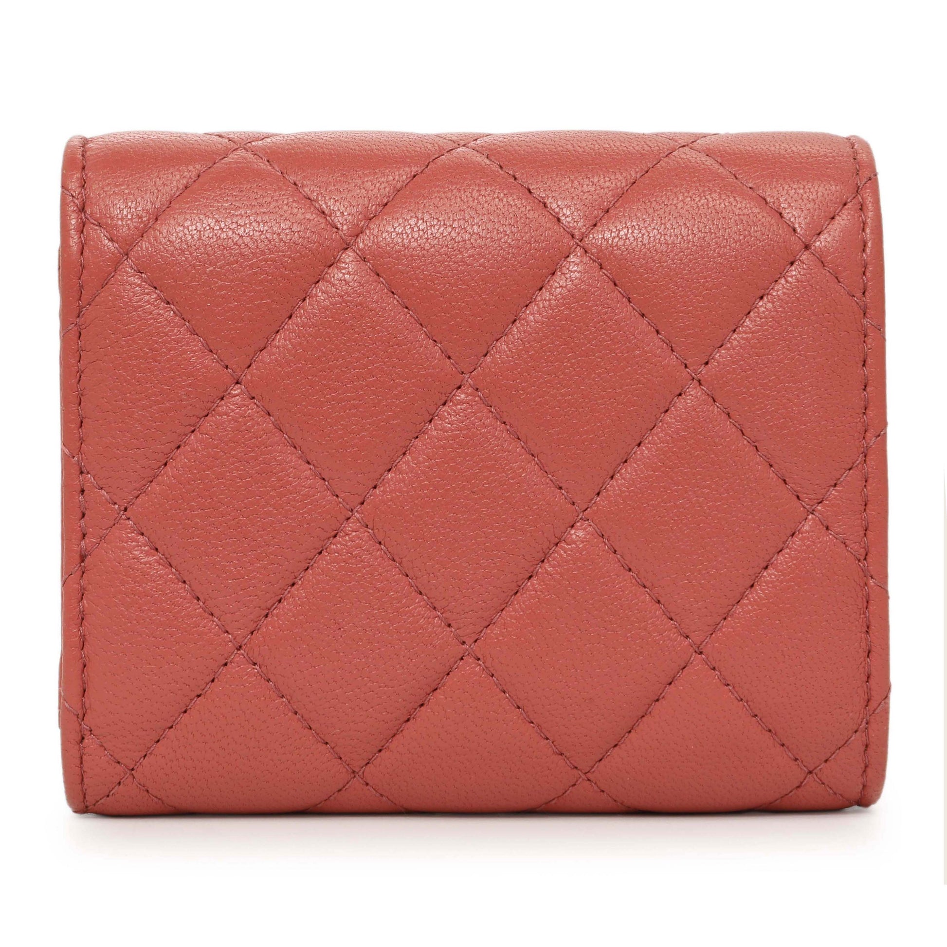 Exclusive Chanel Pink Quilted Lambskin 19 Small Flap Wallet — Side View