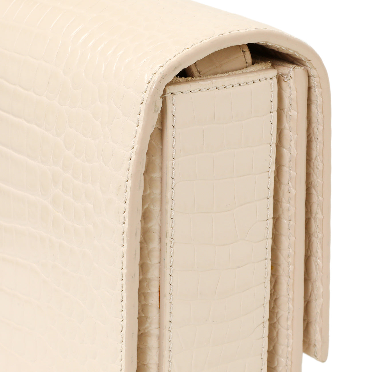 Exclusive Saint Laurent Light Pink Crocodile Embossed Calfskin Medium Bellechasse — Alternate View 13