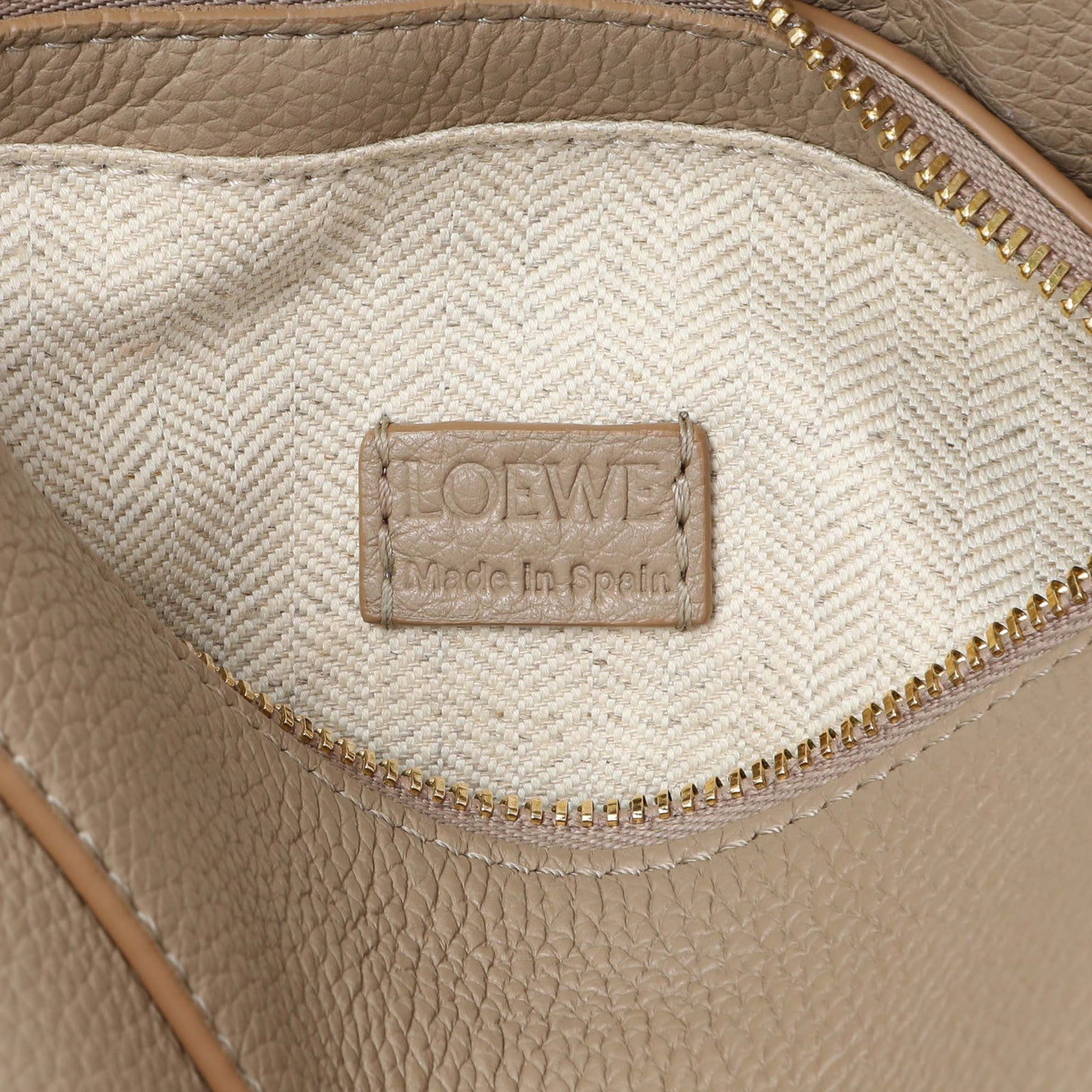 Exclusive Loewe Sand Grained Calfskin Mini Puzzle Bag — Detail View