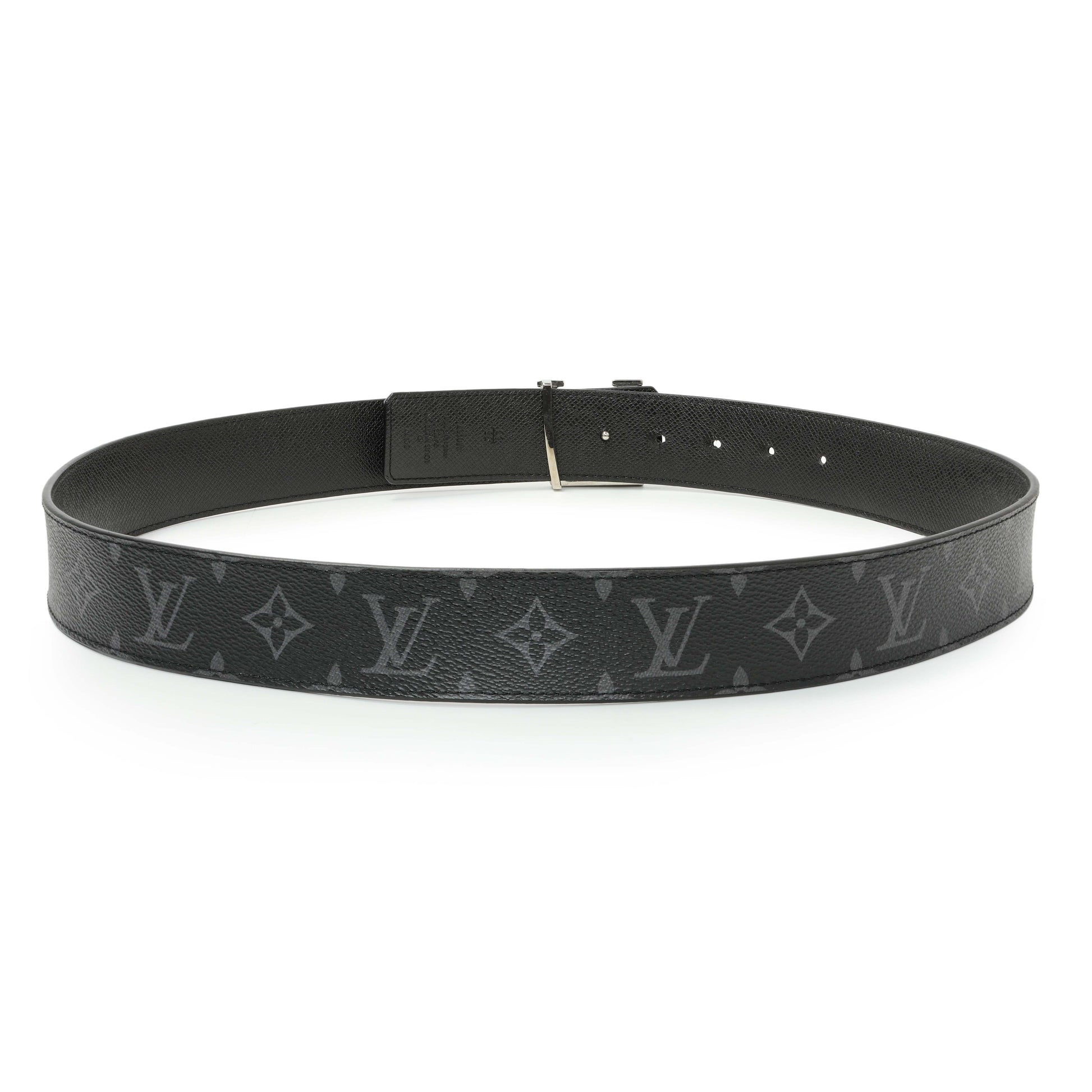 Exclusive Louis Vuitton Monogram Taigarama LV Initiales 40mm Reversible Belt — Side View