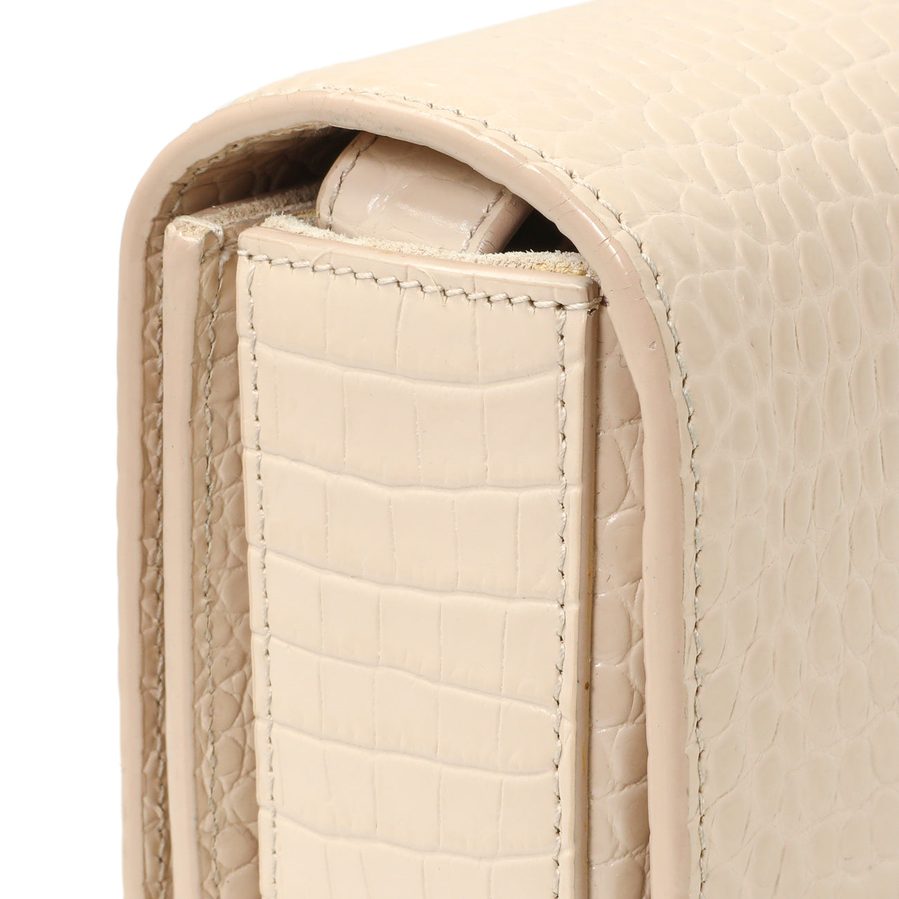 Exclusive Saint Laurent Light Pink Crocodile Embossed Calfskin Medium Bellechasse — Alternate View 12