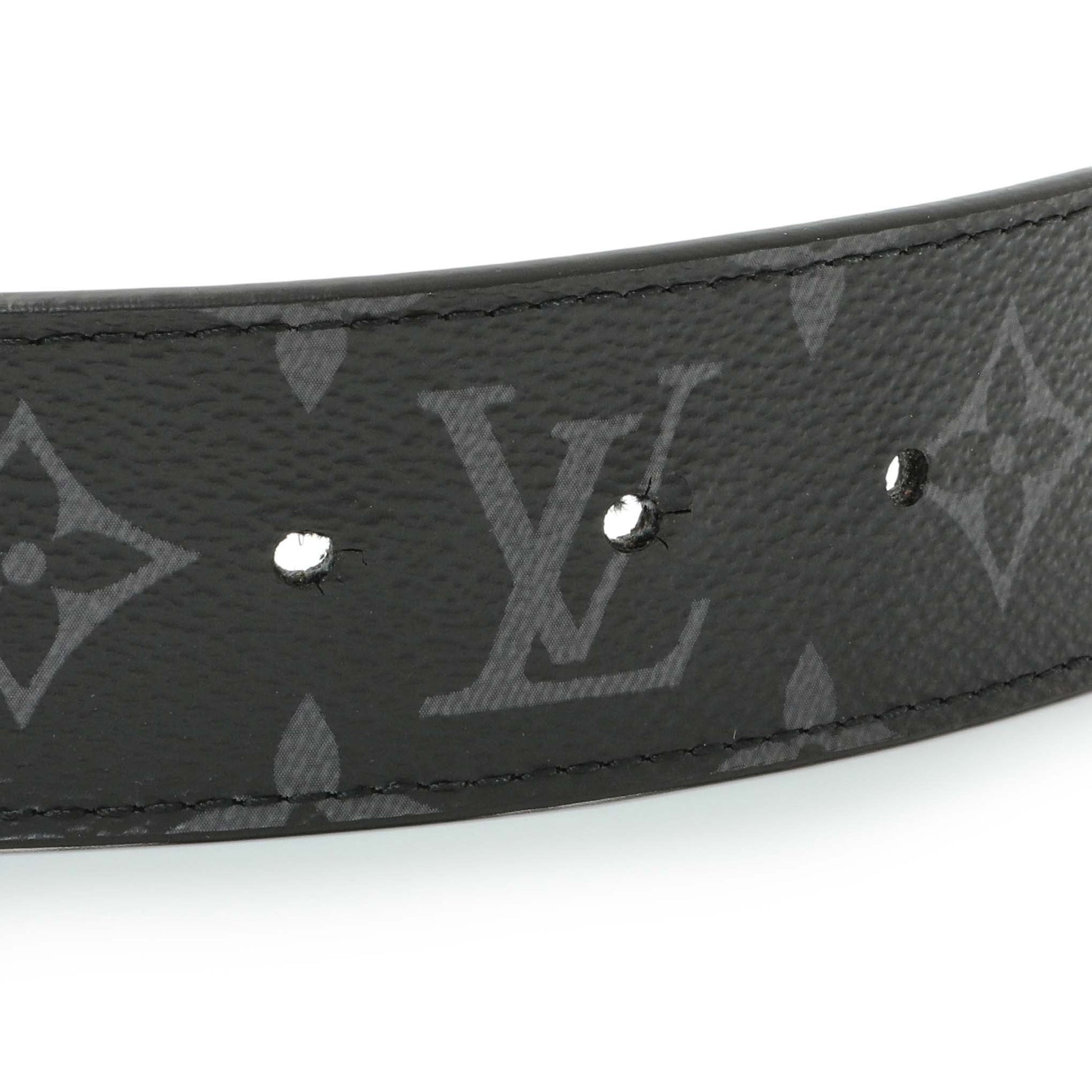 Exclusive Louis Vuitton Monogram Taigarama LV Initiales 40mm Reversible Belt — Top View