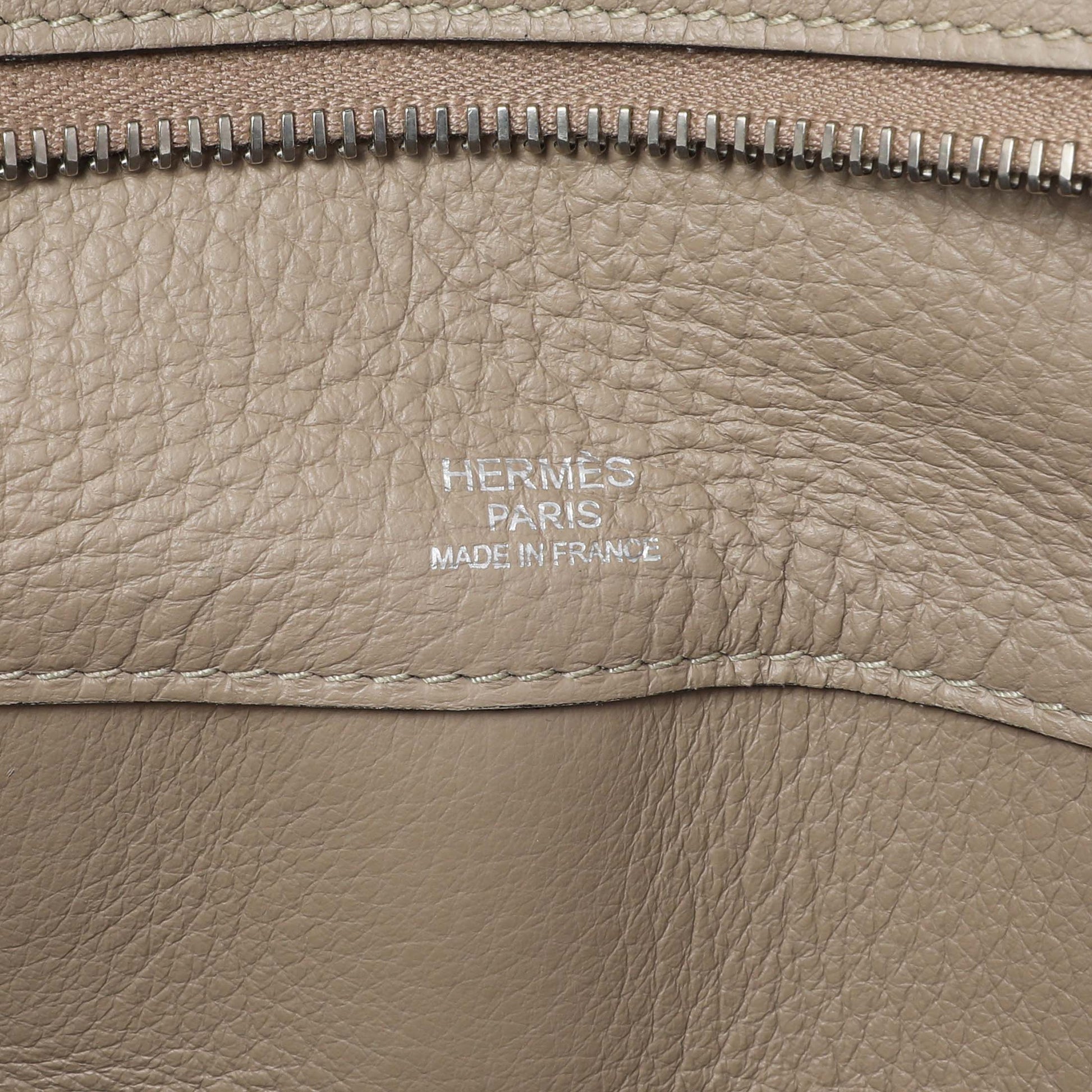 Exclusive Hermes Gris Tourterelle Taurillon Clemence Atlas 35 — Alternate View 9