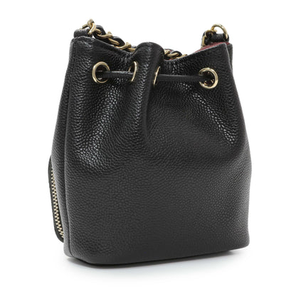 Exclusive Chanel Black Caviar Mini CC Pocket Bucket Bag — Back View