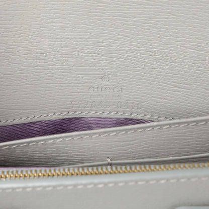Exclusive Gucci Grey Textured Calfskin Script Logo Chain Wallet — Alternate View 9