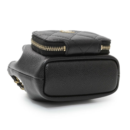 Exclusive Chanel Black Caviar Mini CC Pocket Bucket Bag — Top View