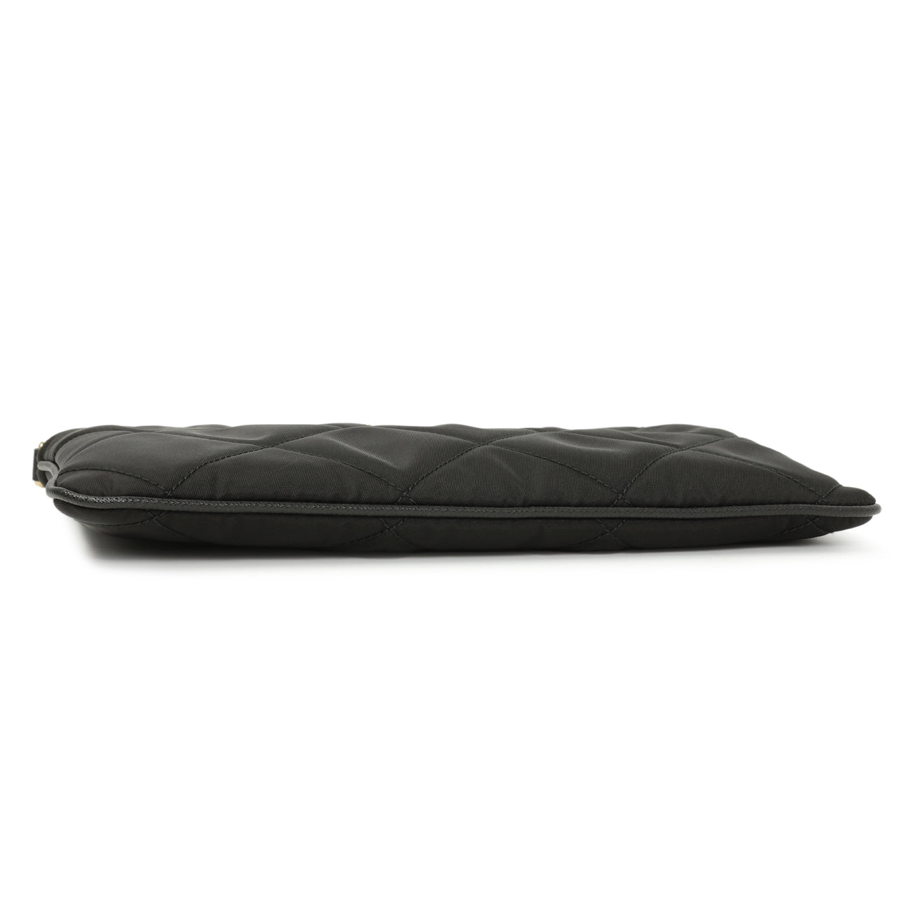Exclusive Prada Black Re-Nylon Impuntu Quilted Re-Edition 1995 Chaine Pouch — Back View