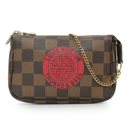 Exclusive Louis Vuitton Damier Ebene Trunks and Bags Mini Pochette Accessories — Front View
