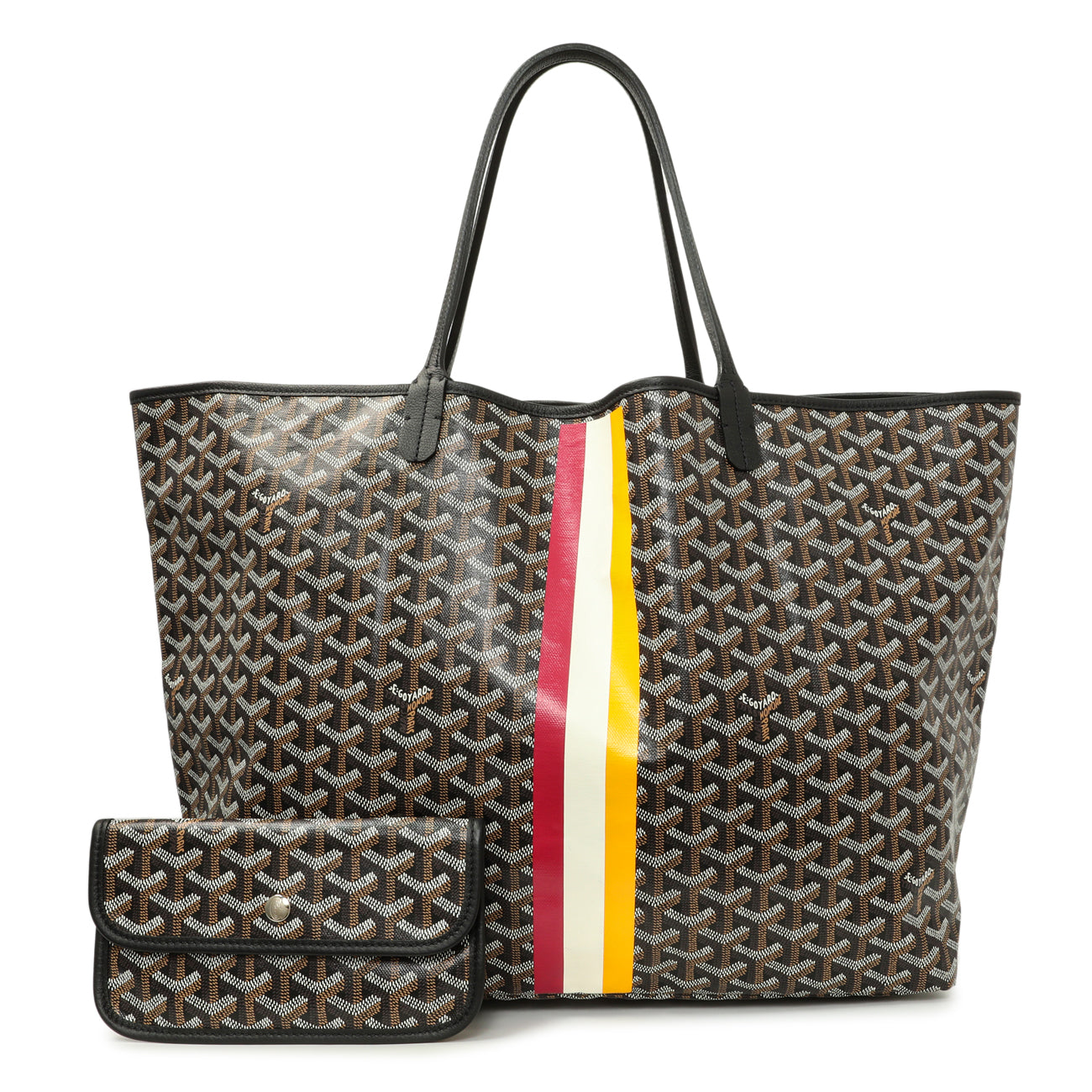 Exclusive Goyard Black Goyardine Saint Louis GM — Front View