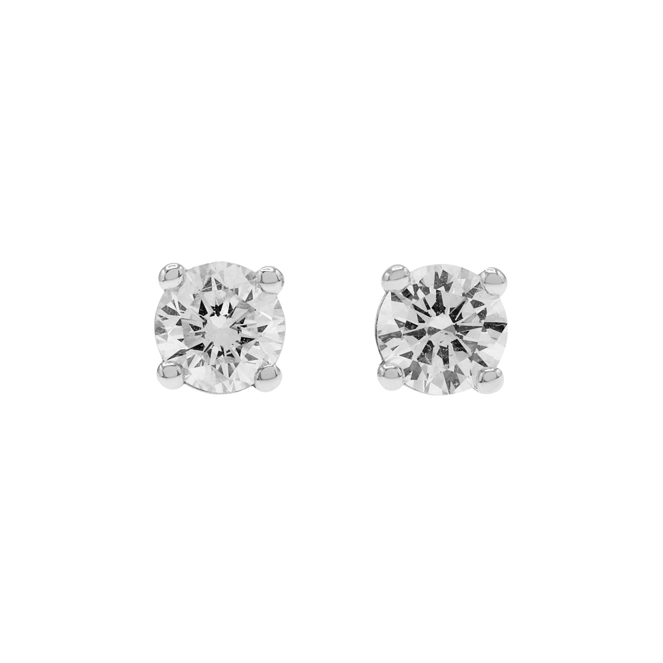 Exclusive 18K White Gold 0.83 Carat Diamond Earrings — Front View