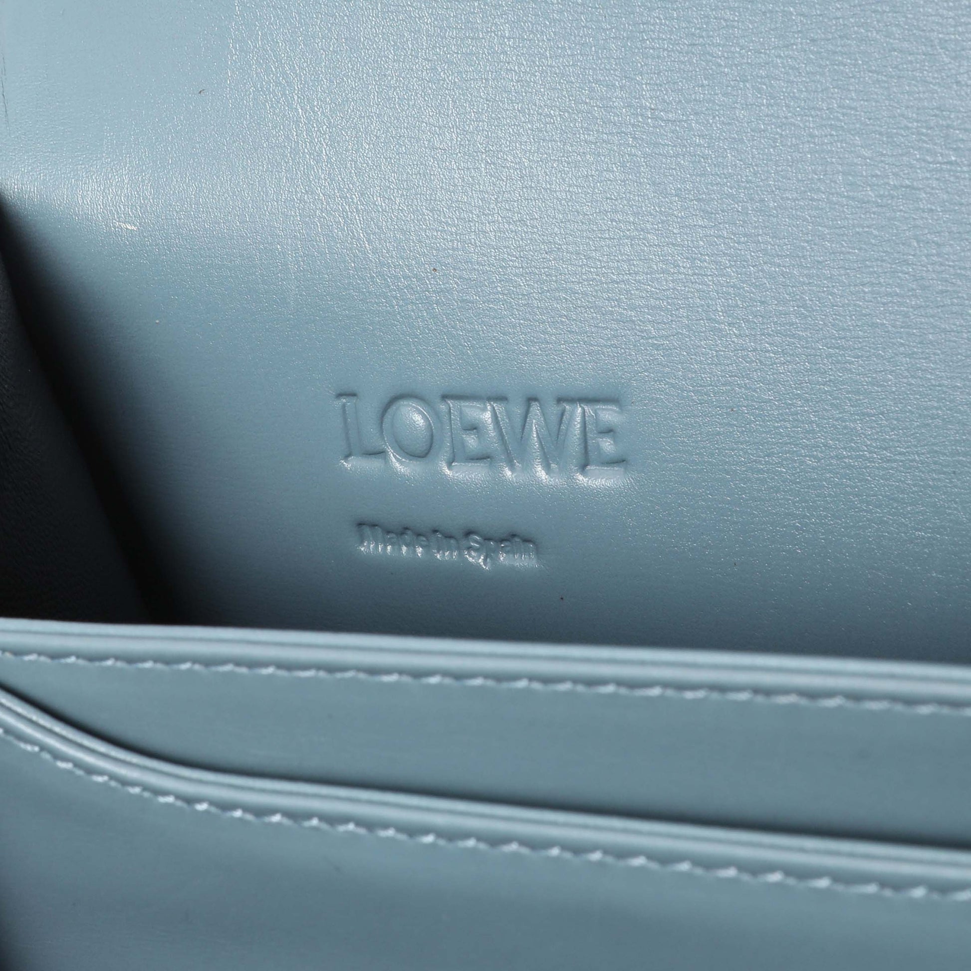 Exclusive Loewe Barcelona Flap Stone Blue Medium — Lifestyle View
