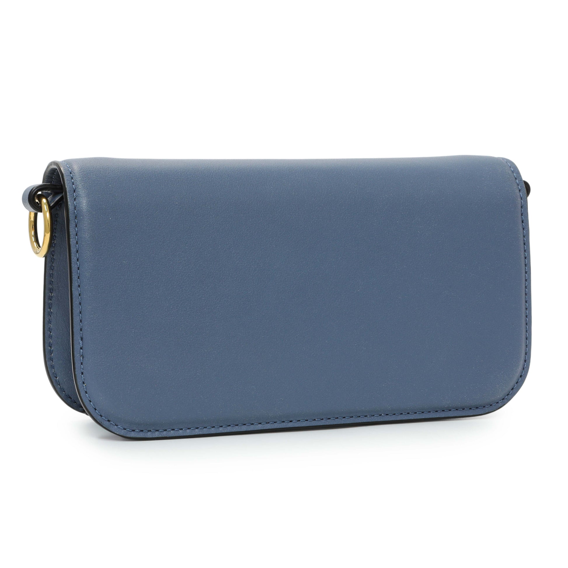 Exclusive Valentino Blue Calfskin Vlogo Small Loco Shoulder Bag — Side View