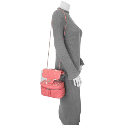Exclusive Chanel Pink Crumpled Calfskin PVC Quilted Aquarium Backpack — Alternate View 12