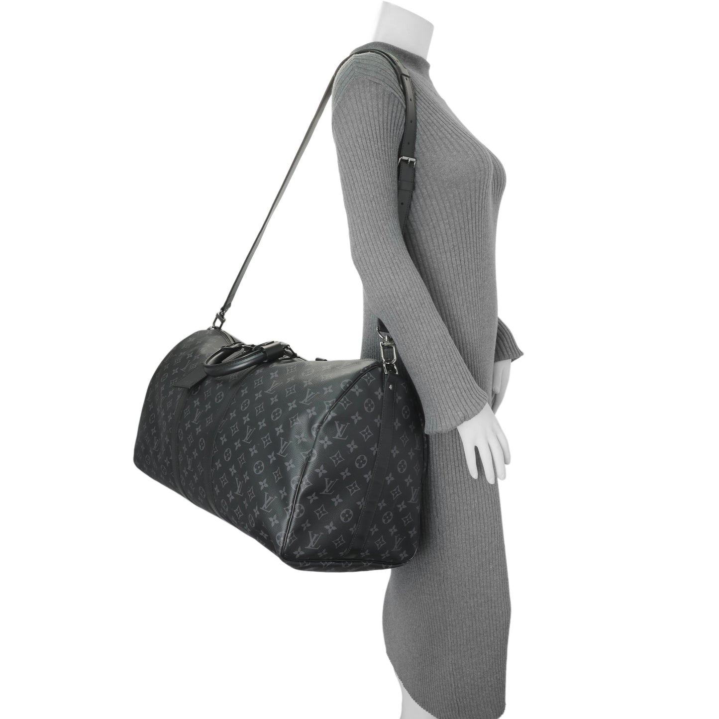 Exclusive Louis Vuitton Monogram Eclipse Keepall Bandouliere 55 — Alternate View 11