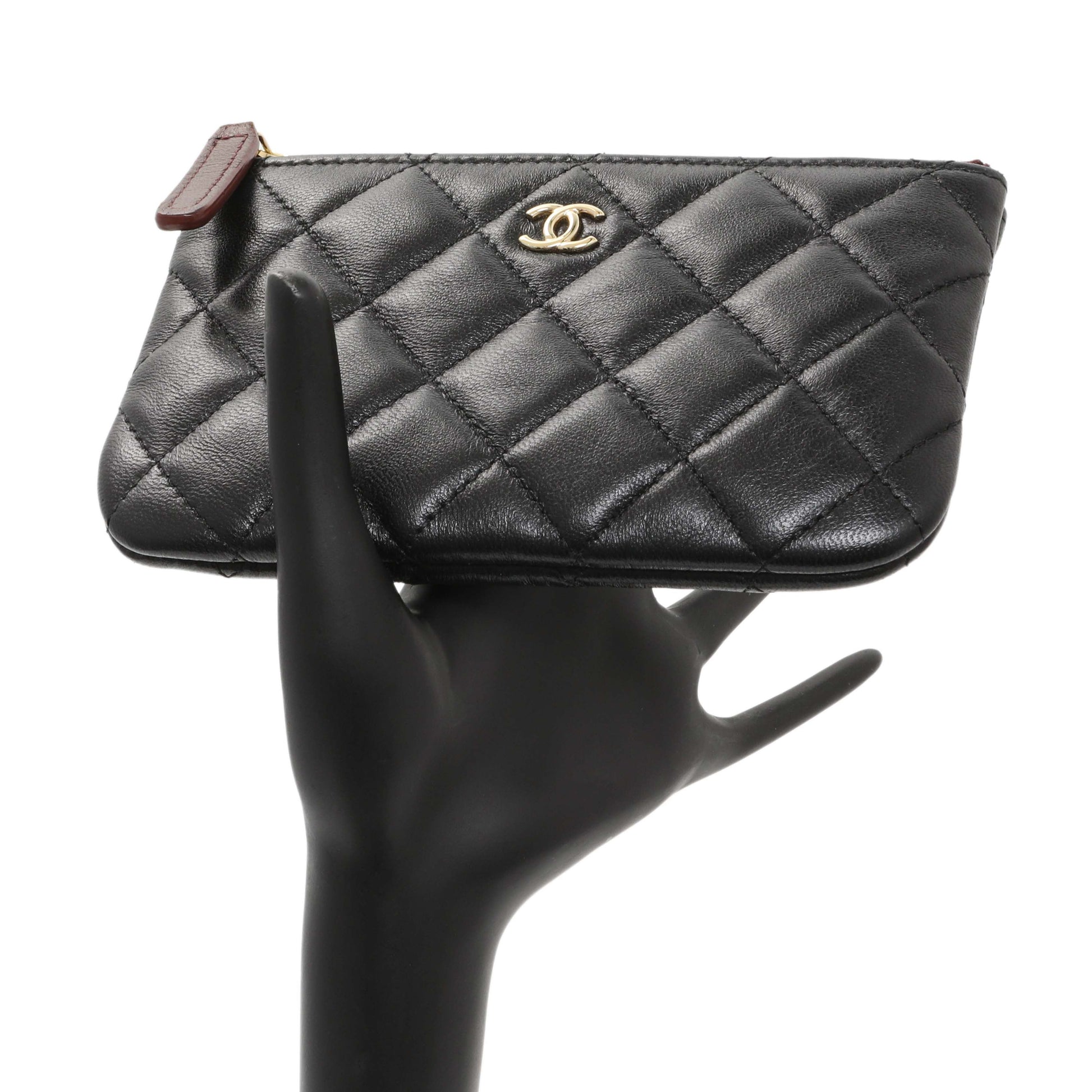 Exclusive Chanel Black Lambskin Quilted Small Cosmetic Case — Alternate View 9