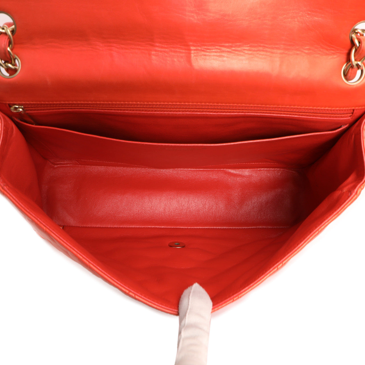Exclusive Chanel Coral Quilted Lambskin Maxi Classic Single Flap — Alternate View 8
