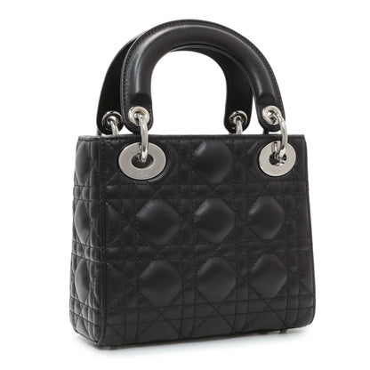 Exclusive Christian Dior Black Lambskin Cannage Mini Lady Dior — Side View