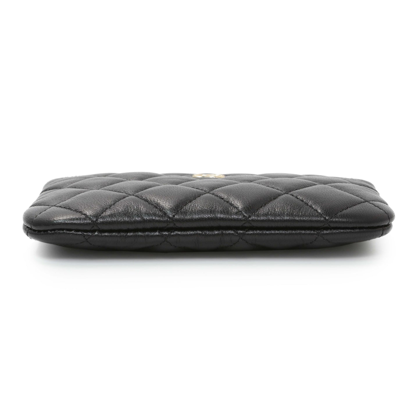 Exclusive Chanel Black Lambskin Quilted Small Cosmetic Case — Back View